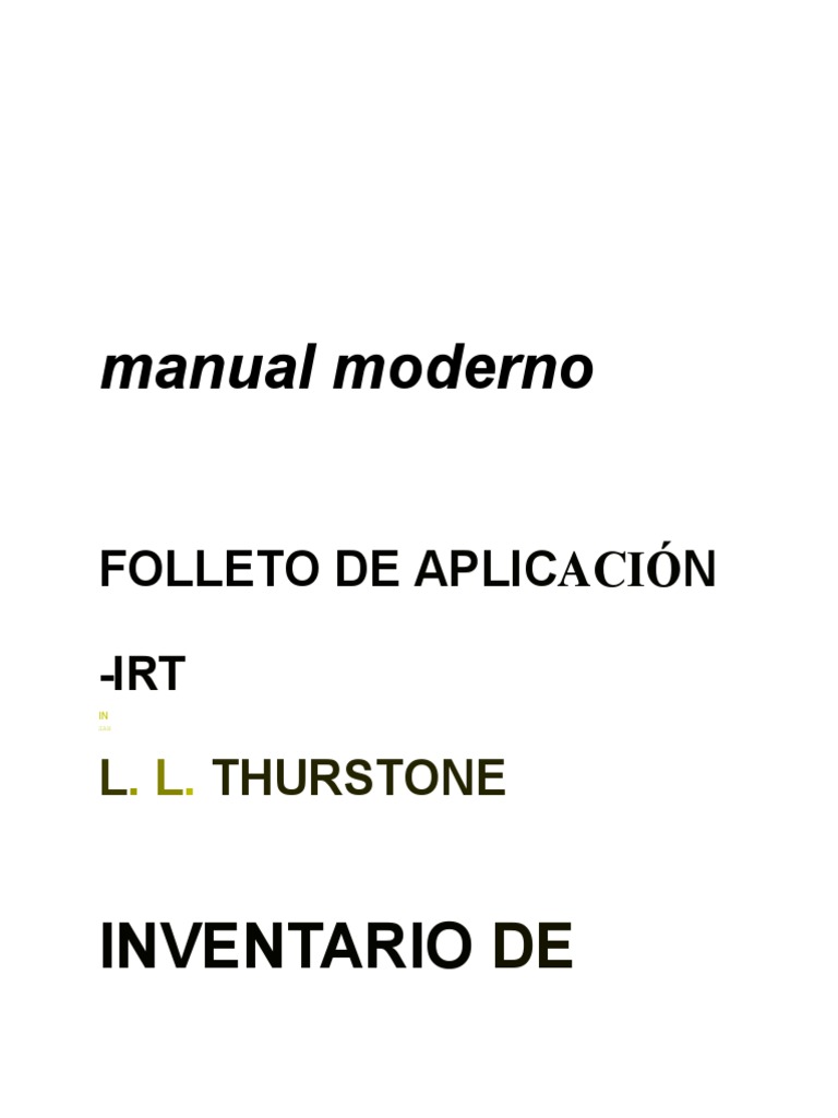 Manual Moderno Folleto PDF Ciencia cognitiva Sicología