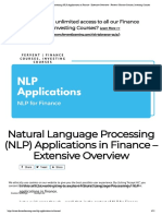 Natural Language Processing (NLP) Applications in Finance - Extensive Overview - Fervent - Finance Courses, Investing Courses