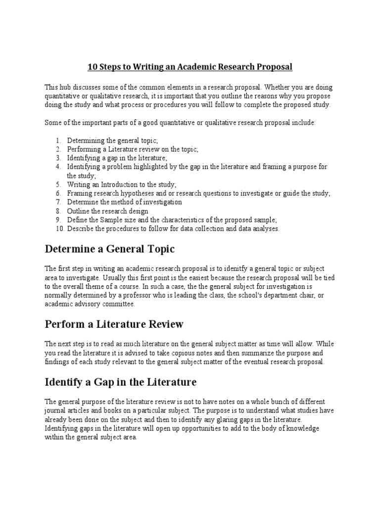 10 Steps for Writing Research Proposals | PDF | Quantitative Research ...
