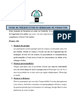 Fiche de Présentation Du Séminaire de Formation