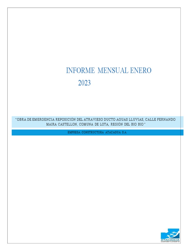 Informe Mensual - Enero Lota | PDF | Residuos | Entorno natural