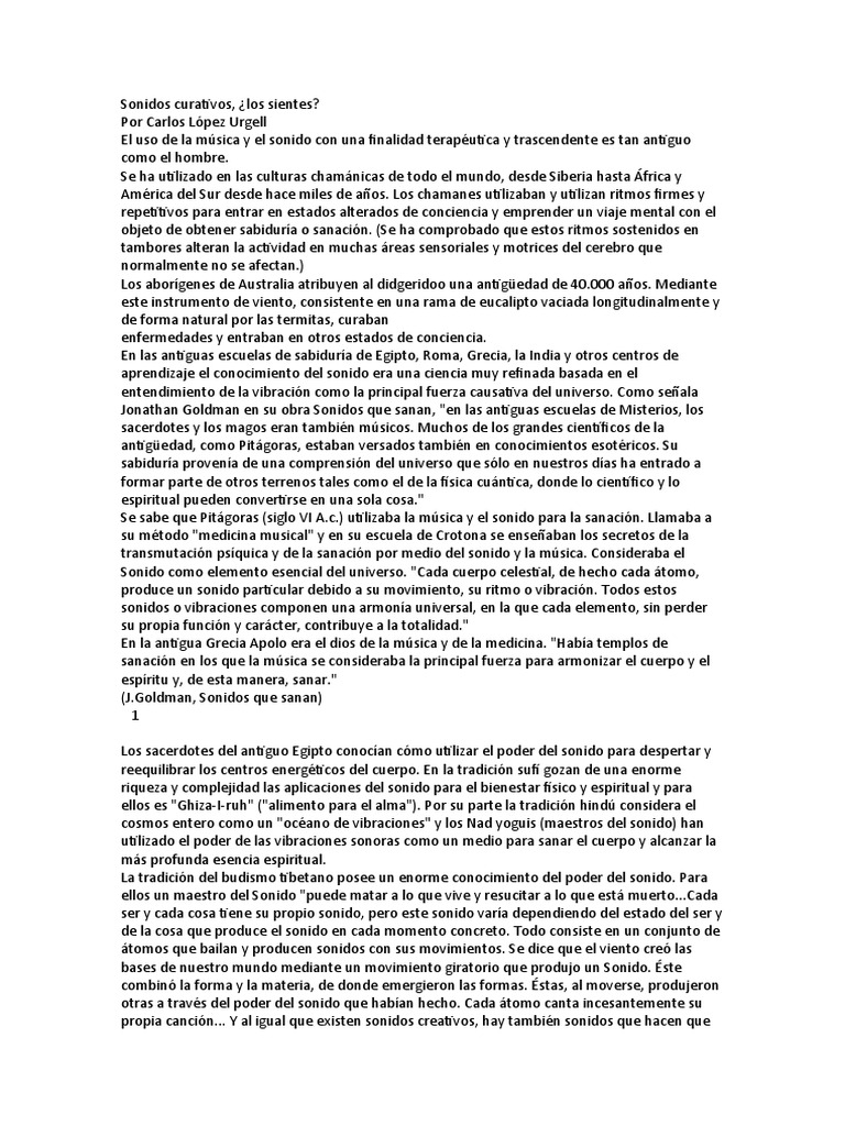 El Poder Del Sonido Pdf Sonido Frecuencia