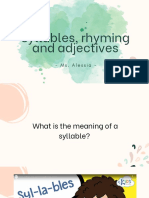 Syllables Rhyming and Adjectives E-13