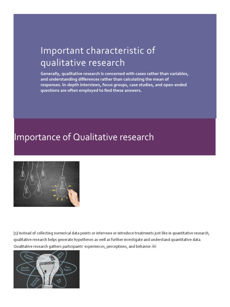 The Importance Of Qualitative Research