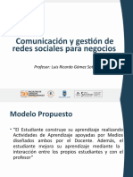 Comunicación y Gestión de Redes Sociales para Negocios: Profesor: Luis Ricardo Gómez Soto