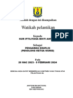 Adalah Dengan Ini Disampaikan: Watikah Pelantikan