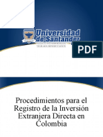 Procedimientos para El Registro de La Inversión Extranjera Directa en Colombia