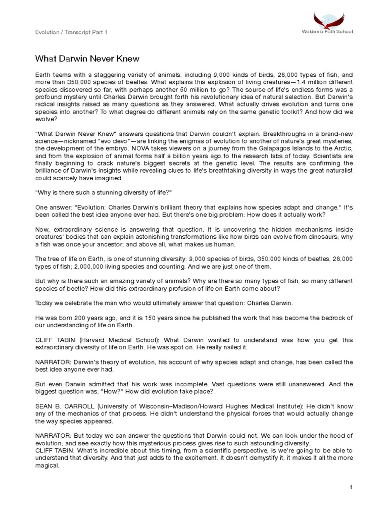 What Darwin Never Knew PDF Charles Darwin Evolution