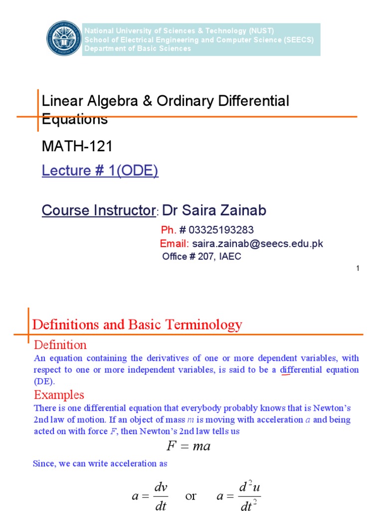 Ode Lecturer With Full PDF Notes With Complete Explanation For ...