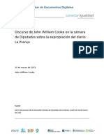 Discurso de John William Cooke en La Cámara de Diputados Sobre La Expropiación Del Diario La Prensa