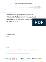 Manifiesto Del Grupo FORJA (Fuerza de Orientación Radical de La Joven Argentina) Aprobado en Su Asamblea Constituyente Del 29 de Junio de 1935