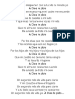 A Dios Le Pido - Letra