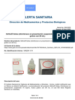 Alerta No - #058-2022 - Deflox® Gotas (Diclofenaco en Presentación Suspensión 15 MG - ML, Frasco Gotero Con 20 ML)