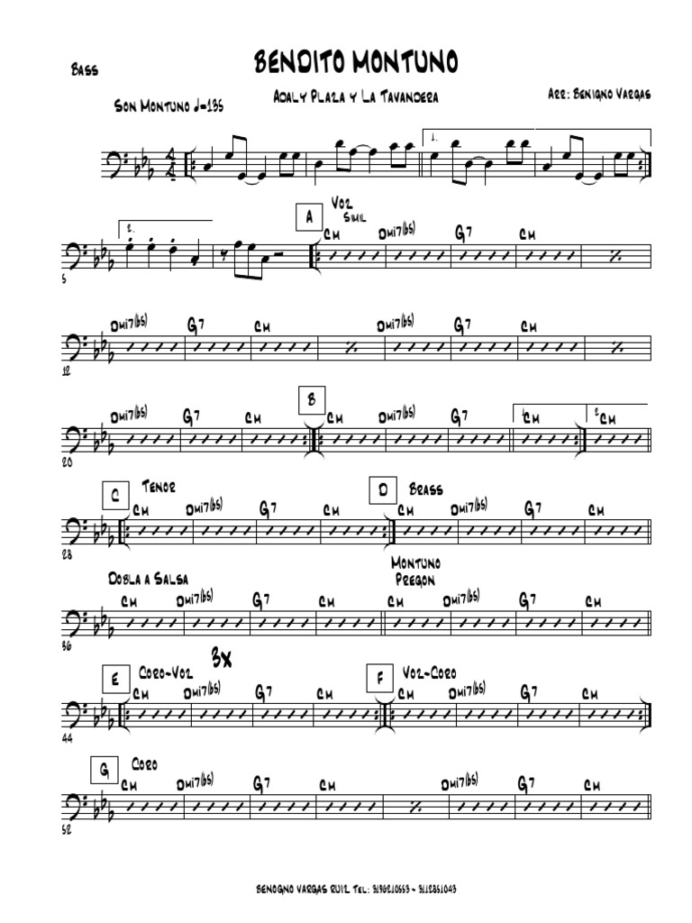 Bendito Montuno - Bass | PDF