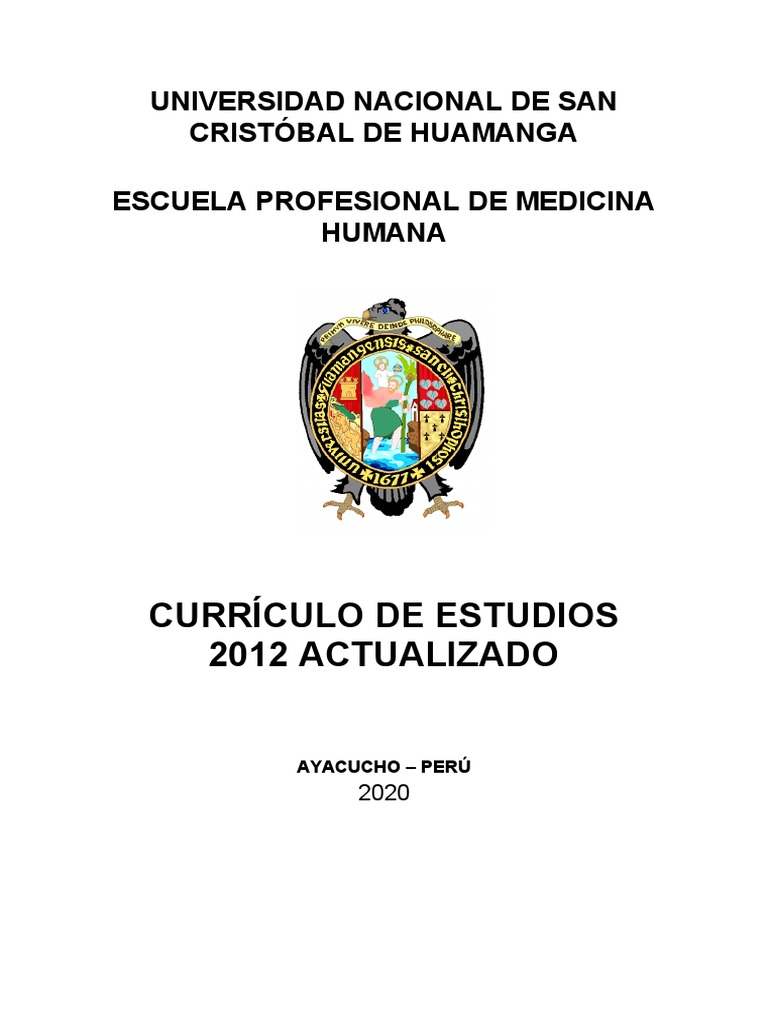 Currículo Medicina Humana UNSCH 2020 | PDF | Plan de estudios | Medicina