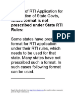 RTI Application Format For States