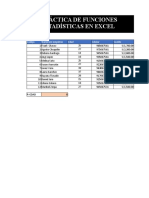 Práctica de Funciones Estadísticas en Excel: Junio