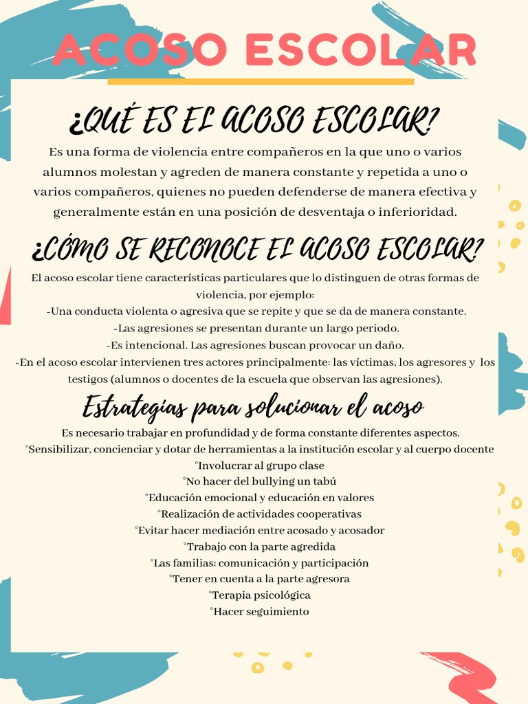 Carteles contra el acoso escolar | PDF