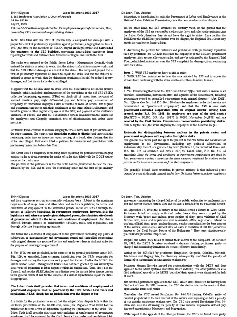 Labordigests Strike Pdf Strike Action Employment