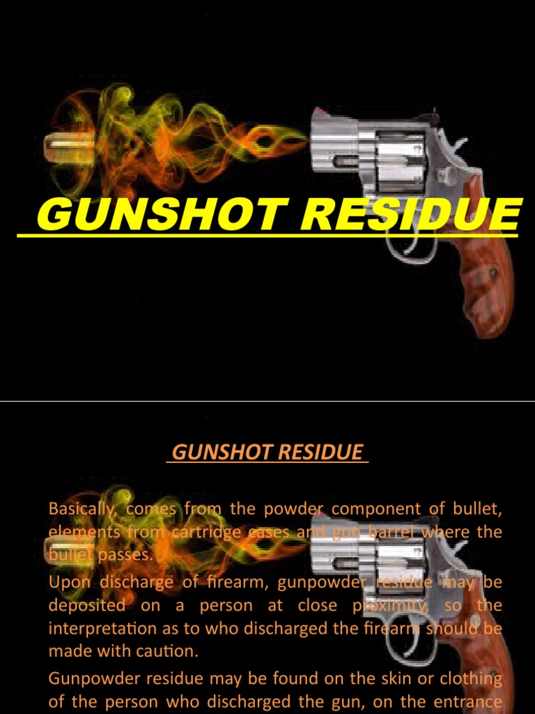 Gunshot Residue PDF Gun Barrel Gunpowder