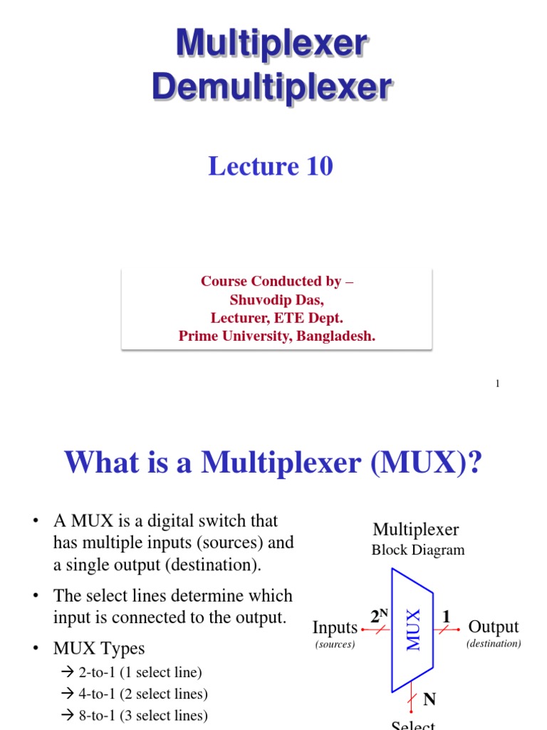 Multiplexer and Demultiplexer Overview | PDF | Electrical Circuits ...