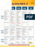 After-School Activities: mARCH 20 - 24: Monday Tuesday Wednesday Thursday Friday