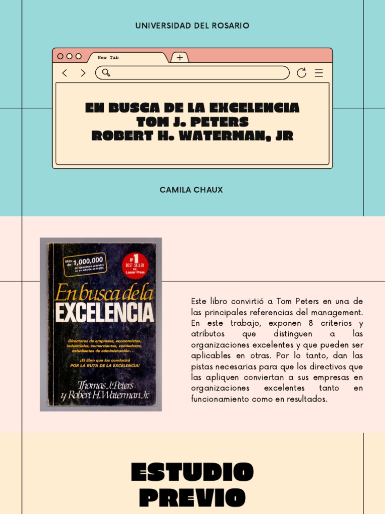 En Busca de La Excelencia Tom Peters y Robert Waterman | PDF