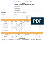 C OP Y: Bihar School Examination Board, Patna Result Annual Secondary Examination - 2023