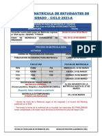 Cronograma Del Proceso de Matricula - Ciclo 2023a