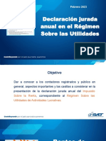 Declaración Jurada Anual en El Régimen Sobre Las Utilidades: Febrero 2023