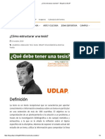 ¿Cómo Estructurar Una Tesis - Blog de La UDLAP