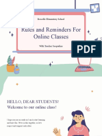 Rules and Reminders For Online Classes: Borcelle Elementary School