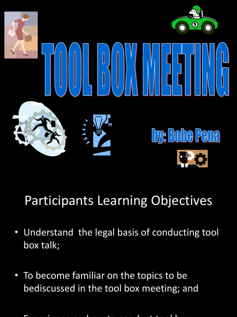 Tool Box Meeting 101 PDF Occupational Safety And Health Labor