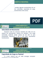 Características e acionamentos de robôs industriais