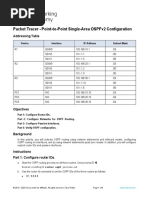 Packet Tracer - Point-To-Point Single-Area Ospfv2 Configuration