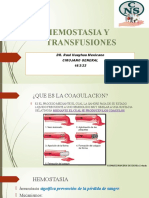 Hemostasia Y Transfusiones: DR. Raul Huayhua Mexicano Cirujano General 16/3/23