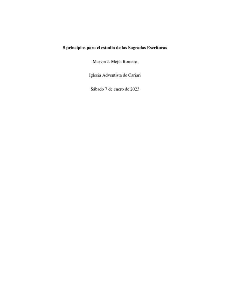 Sermon principios para el estudio de las escrituras pdf elijah biblia