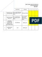 Time Table Kegiatan Bulanan Program Gigi Uptd Puskesmas Rajeg 2022-2023