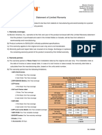 Bixolon Warranty Statement 030320