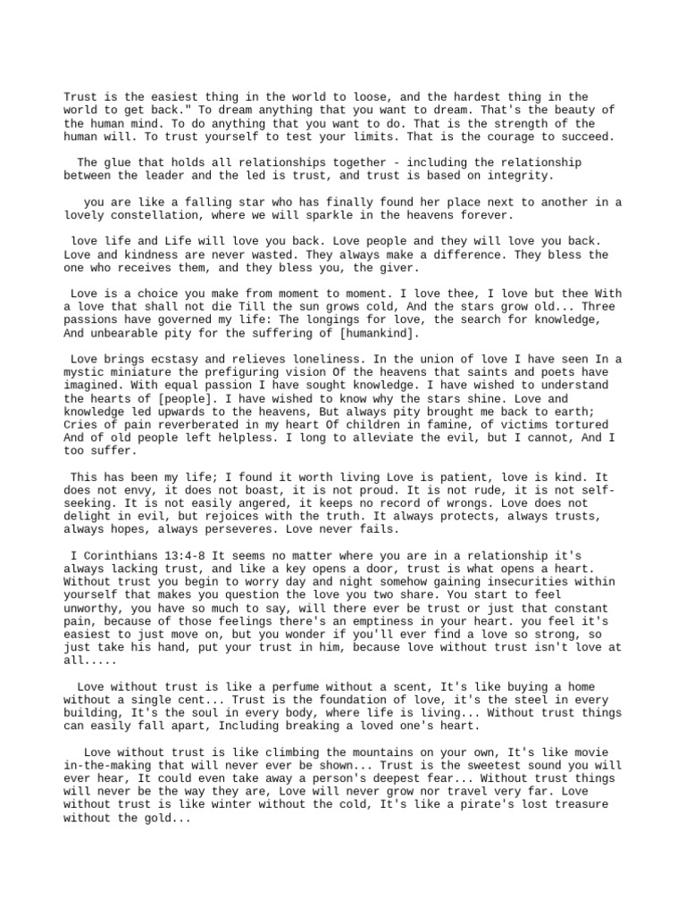 Trust Format Pdf Love Romance Love