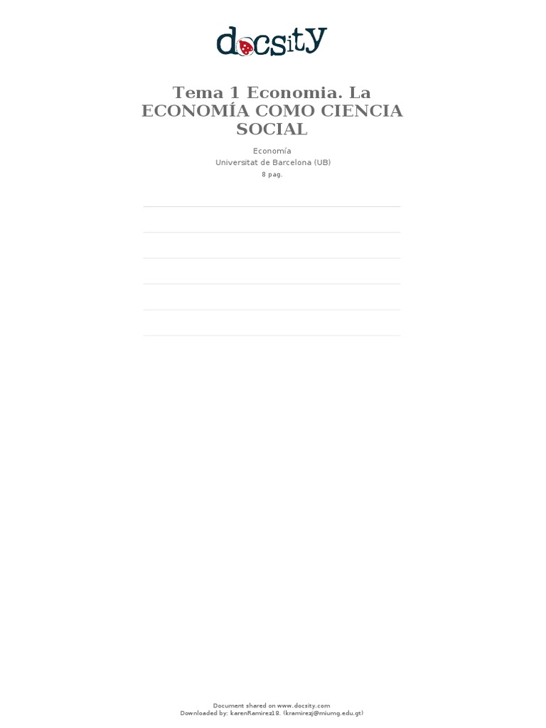 La Economía Como Ciencia Social Descargar gratis PDF Mercado