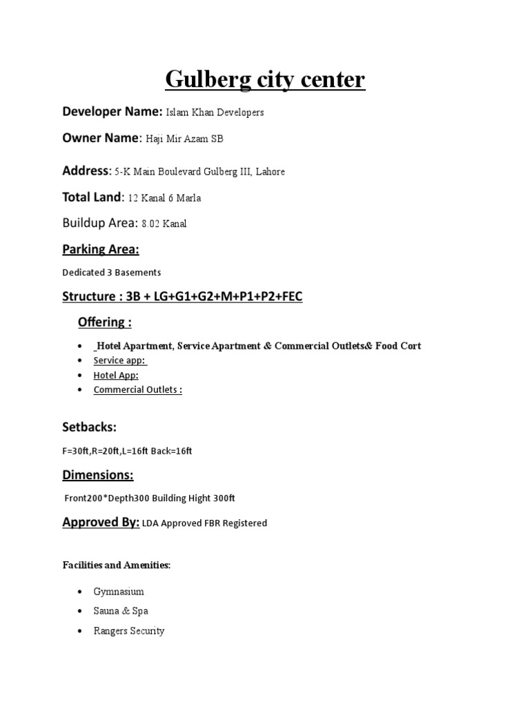 gulberg-city-center-fact-sheet-pdf