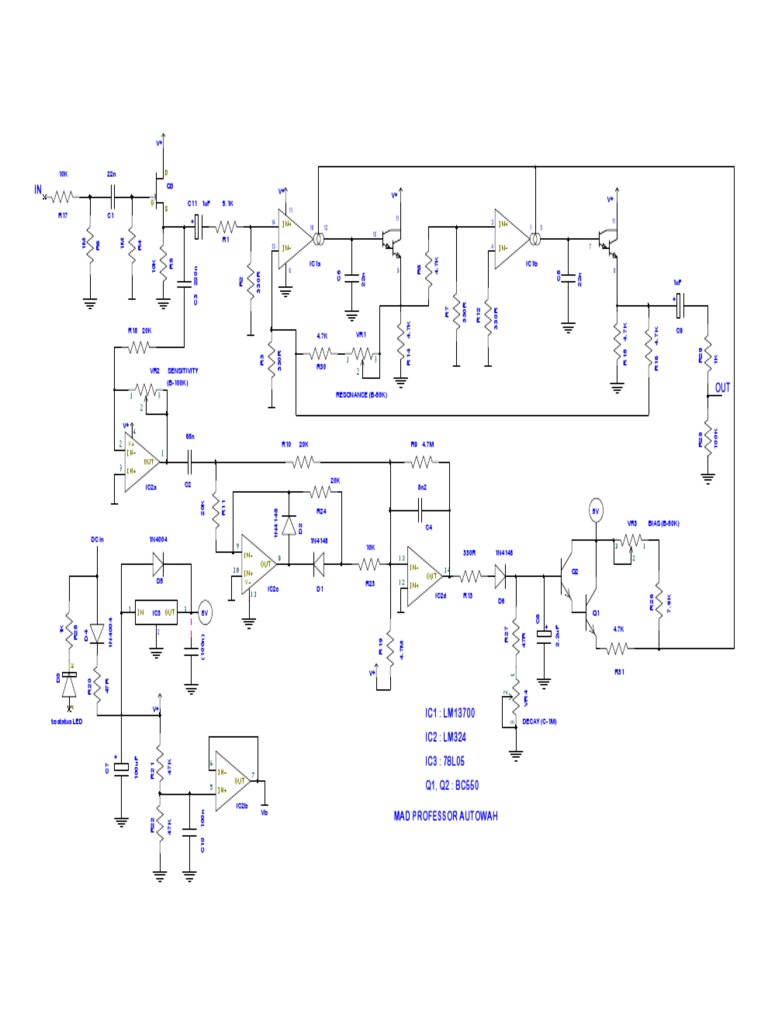 Mad Professor Snowwhite Autowah Guitar Effects Schematic PDF Chess