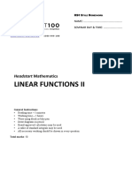Linear Functions Ii: Headstart Mathematics