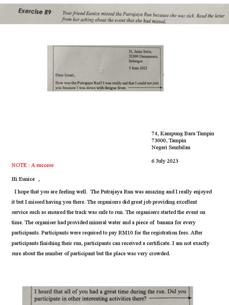 MUET Letter: Fun Run Experience | PDF