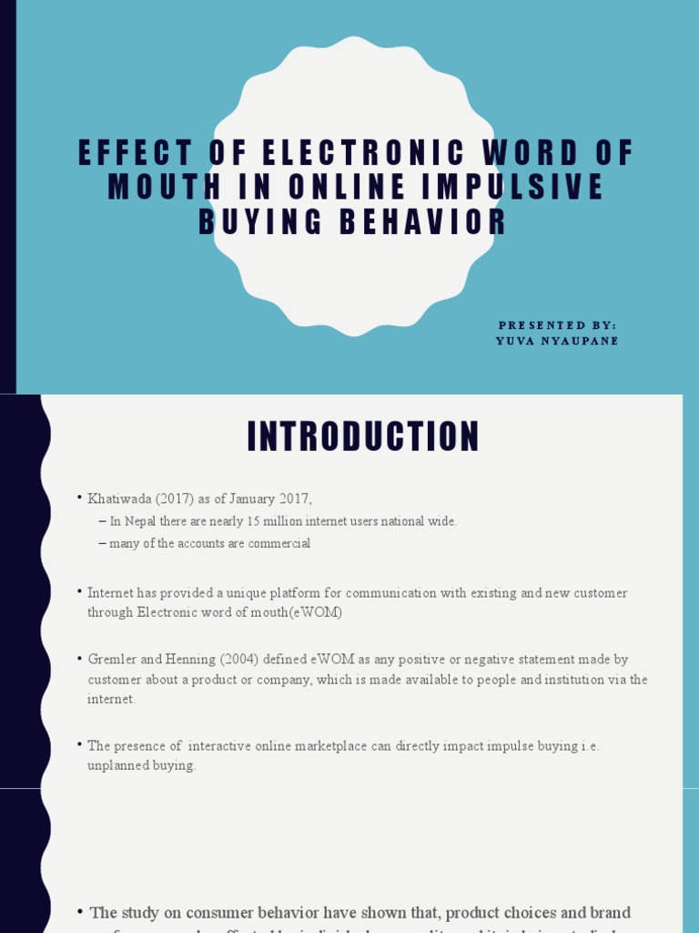 Effect of Electronic Word of Mouth in Online Impulsive Buying Behavior ...