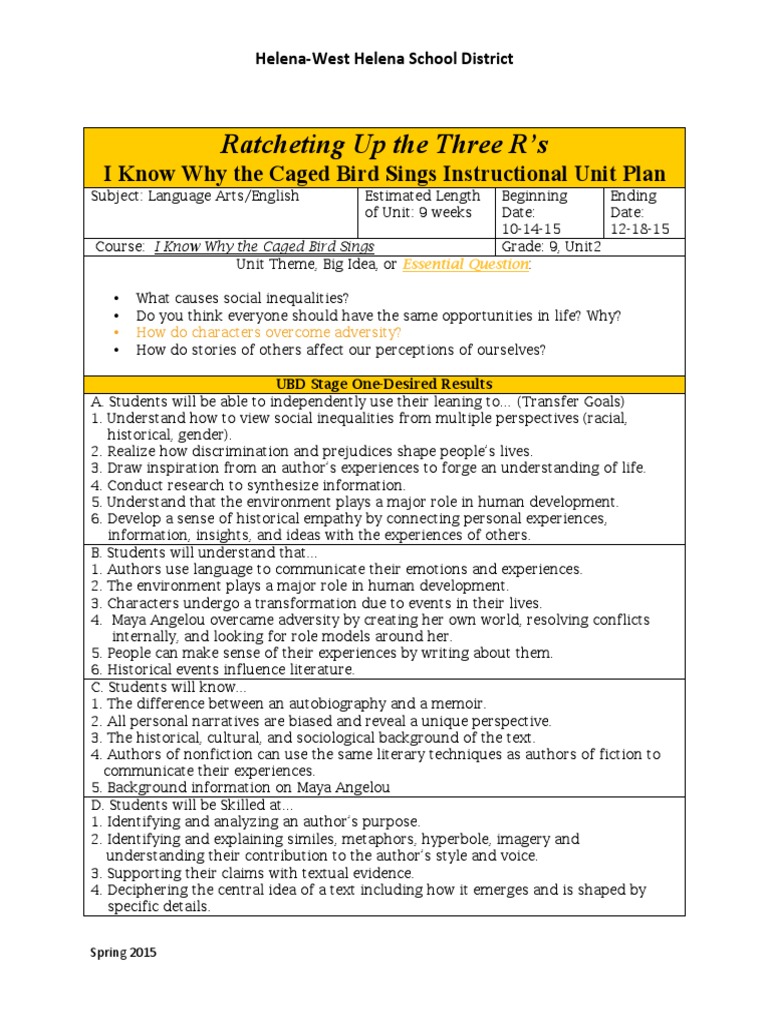 Grade 9 Unit 2 Instructional Unit Plan PDF Reading Comprehension