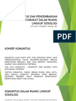 Komunitas Dan Pengembangan Masyarakat Dalam Ruang Lingkup Sosiologi