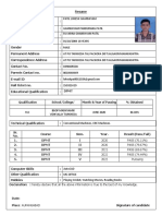 Patil Lokesh Ghanshyam: Qualification School/College/ Month & Year of Passing % Obtained