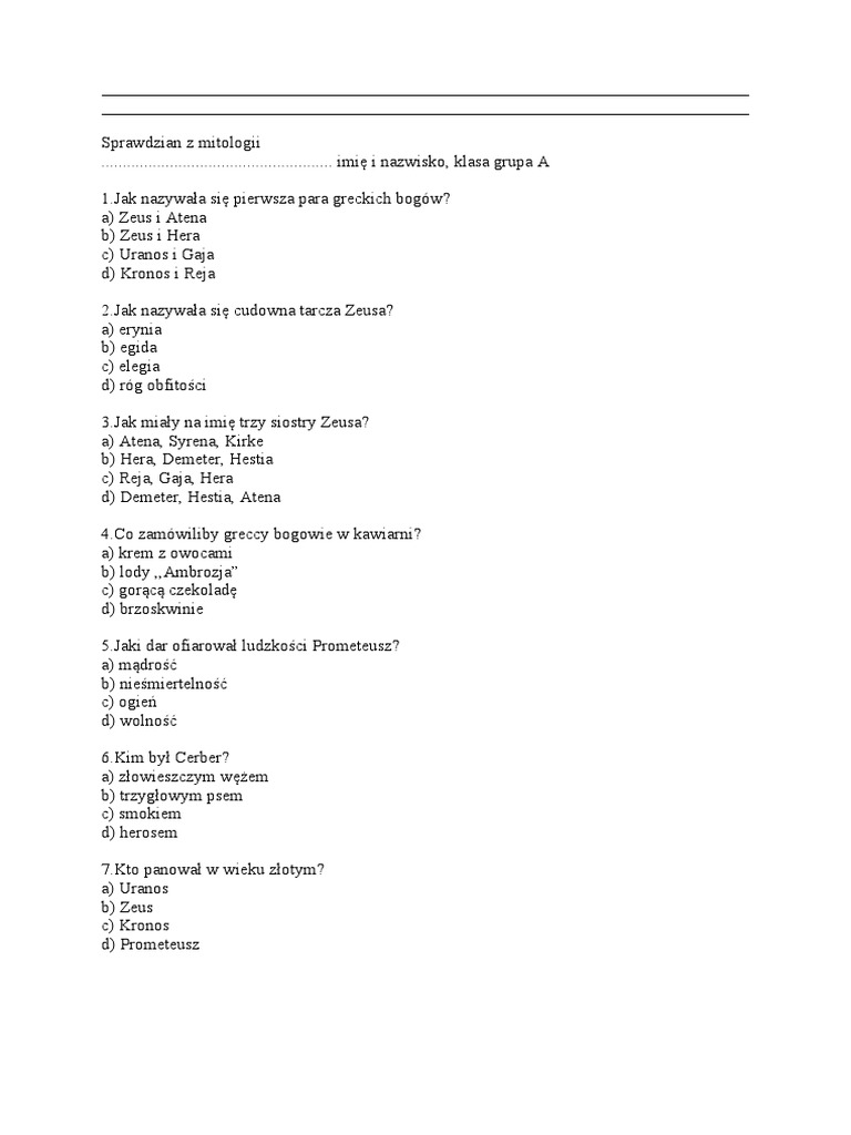 Związki Frazeologiczne Z Mitologii Greckiej Ich Pochodzenie I Znaczenie